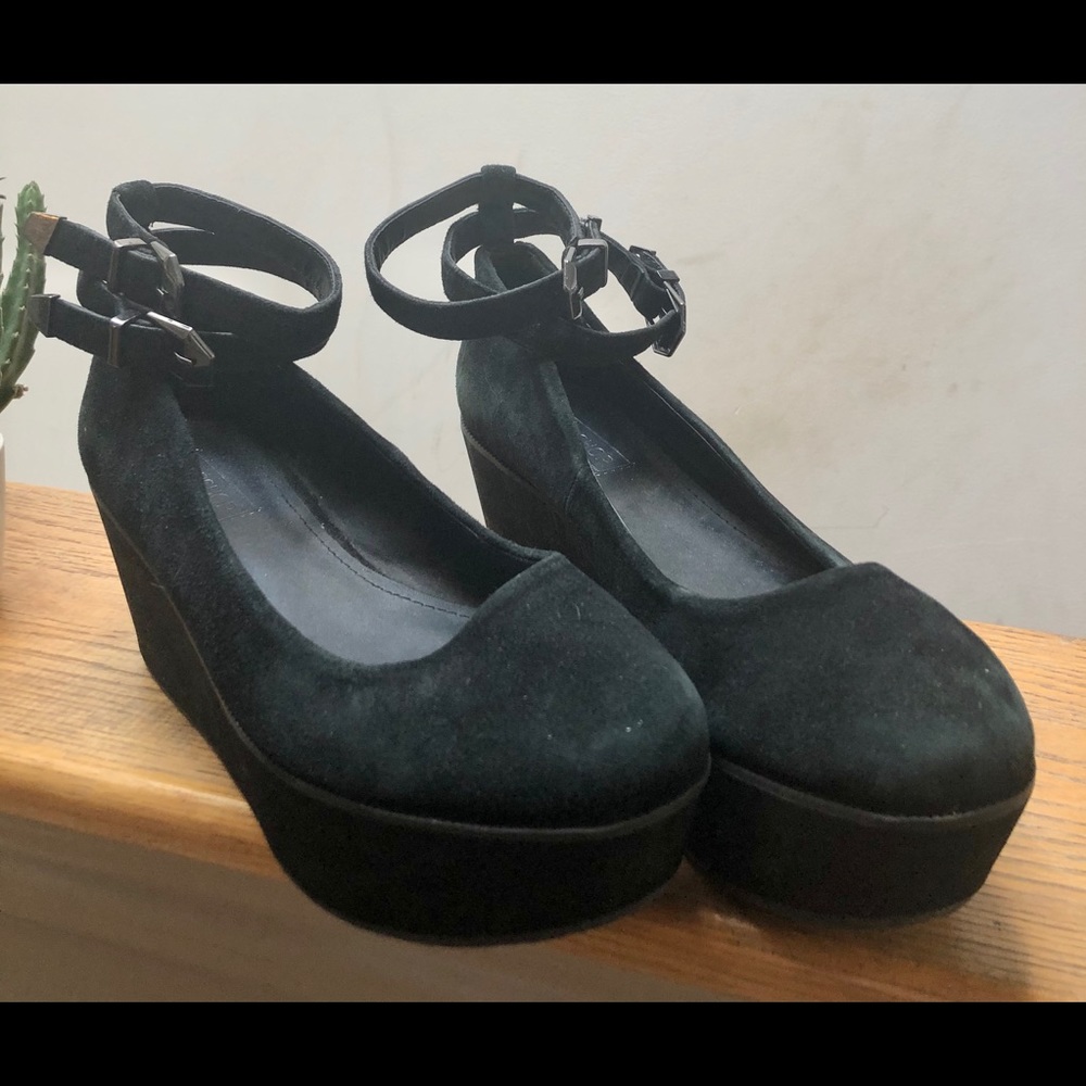 Topshop Black Jasmine Flatform Courts Size 8/39